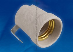 ULH-E27P-Ceramic Патрон керамический с держателем. Цоколь Е27 11023 - фото 69627