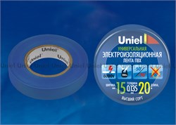 UIT-135P 20/15/01 BLU Изоляционная лента Uniel 20м, 15мм, 0,135мм, 1шт, цвет Синий 04485 - фото 72965