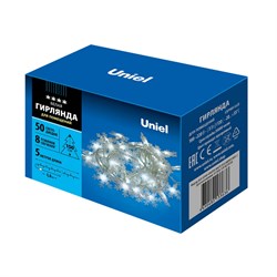 ULD-S0500-050/DTA WHITE IP20 SNOWFLAKES-2 Гирлянда светодиодная «Снежинки-2», 5м. 50 светодиодов. Белый свет. Провод прозрачный. ТМ Uniel UL-00007196 - фото 73421