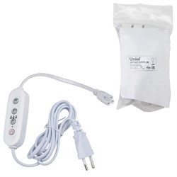 UST-E33 WHITE 2M Таймер с вилкой и разъемом L,N,G для фито светильника, 220В. 150Вт. Провод 2 метра. ТМ Uniel UL-00006493 - фото 73553