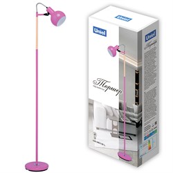 UML-T702 E14 PINK Торшер напольный под лампу Е14, 60W, с регулировкой наклона. Механический выключатель. Розовый. ТМ Uniel UL-00010184 - фото 73615