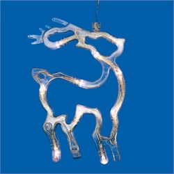 ULD-H1419-010/STA/3AAA WARM WHITE IP20 DEER Фигура светодиодная «Олень» на батарейках 3AAA (не в/к), 14х19см. Подвесная. 10 светодиодов. Теплый белый свет.  Провод прозрачный. TM Uniel UL-00007252 - фото 73714