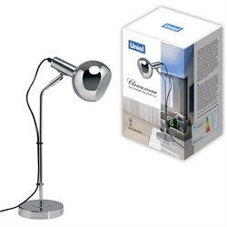 UML-B702 E14 SILVER Светильник настольный, 60W. Цоколь Е14. Механический выключатель. Серебристый. ТМ Uniel UL-00010159 - фото 73931