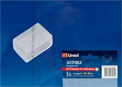 UCW-K14 CLEAR 005 POLYBAG Изолирующий зажим (заглушка) для светодиодной ленты 5050, 14-16 мм, цвет прозрачный, 5 штук в пакете 10836 - фото 74321