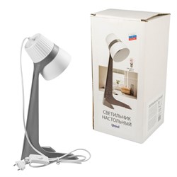 ULO-K22 D/E14/A GREY/WHITE Светильник настольный, 40W. Цоколь E14. Механический выключатель. Серый с белым. ТМ Uniel UL-00009542 - фото 74390