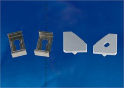 UFE-N04 SILVER A POLYBAG Набор аксессуаров для алюминиевого профиля. Крепежные скобы (4 шт., сталь) и заглушки (4 шт., пластик). Цвет серебро. ТМ Uniel UL-00000624 - фото 74526
