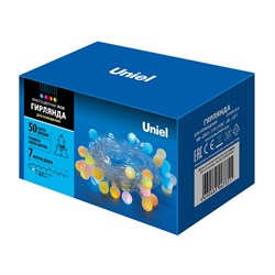 ULD-S0700-050/DTA RGB IP20 RAINBOW Гирлянда светодиодная «Радуга», 50 светодиодов, 7 м, RGB, IP20, провод прозрачный 09581 - фото 74566