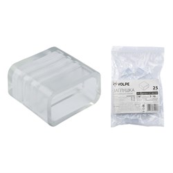 UCW-Q220 K10 CLEAR 025 POLYBAG Изолирующий зажим (заглушка) для светодиодной ленты 3528/2835, 10 мм, цвет прозрачный, 25 штук в пакете 10973 - фото 74732