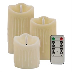 ULD-F056 WW RC CANDLE SET3 Фигура светодиодная «Свеча» на батарейках 2AA (не в/к), в составе набора из 3 штук. Диммируемая. 1 светодиод. Теплый белый свет. Пульт ДУ (в/к). TM Uniel UL-00014296 - фото 97151