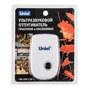 UDR-E11 WHITE Ультразвуковой отпугиватель насекомых и грызунов.  220В. Площадь до 80м2. Белый. TM Uniel UL-00004562