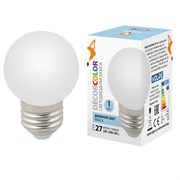 LED-G45-1W/6000K/E27/FR/С