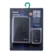 UDB-017W-R1T1-38S-150M-BL/SL Звонок беспроводной. Радиус действия 150м. Черный с серебристым. ТМ Uniel UL-00011374