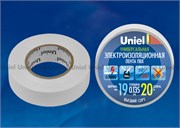 UIT-135P 20/19/01 WHT Изоляционная лента Uniel 20м, 19мм, 0,135мм, 1шт, цвет Белый 04481