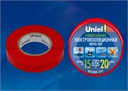 UIT-135P 20/15/01 RED Изоляционная лента Uniel 20м, 15мм, 0,135мм, 1шт, цвет Красный 04487