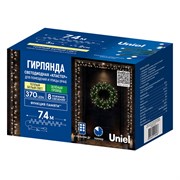 ULD-S0740-370/DGA/RC WW IP44 FIREWORK Гирлянда светодиодная "Фейерверк", 7,4м. 370 светодиодов. Теплый белый свет. Пульт ДУ (в/к). Провод зеленый. ТМ Uniel UL-00014202