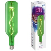 LED-SF21-5W/SOHO/E27/CW GREEN GLS77GR Лампа светодиодная SOHO. Зелёная колба. Спиральный филамент. Картон. ТМ Uniel UL-00007627