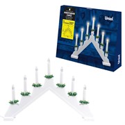 ULD-L7101-007/SWA WARM WHITE IP20 WHITE BRIDGE Фигура светодиодная «Новогодняя горка», 39,5х30,5см. 7 светодиодов. Теплый белый свет. Корпус белый. Материал пластик. TM Uniel UL-00008669