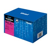 ULD-B3010-200/SWK BLUE IP67 Бахрома светодиодная со статическим свечением, 3м. Соединяемая. 200 светодиодов. Синий свет. Провод белый. TM Uniel. UL-00002329