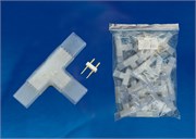 UTC-K-32/N21 CLEAR 025 POLYBAG Соединитель контактный Т-образный для светодиодных лент ULS-N21 NEON 220В, 8x16мм, 2 контакта. Цвет прозрачный, 25 штук в пакете. TM Uniel UL-00002931