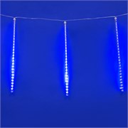 ULD-E1505-336/DTK BLUE IP44 TWISTED METEOR Занавес светодиодный фигурный «Звездный дождь», соединяемый. 6 подвесов. 336 светодиодов. Размер 1,5х0,5м. Цвет свечения синий. IP44. Провод прозрачный. Упаковка картон. UL-00000167