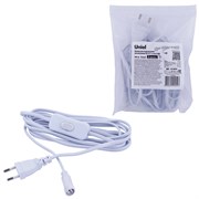 UCX-PT2/T70-300/B WHITE 1 STICKER Провод для подключения светильника ULT-P7* к сети 220В. 300 см, с кнопкой включения. Белый. ТМ Uniel UL-00013037