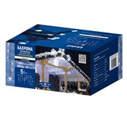 ULD-B5007-300/TBK WHITE IP67 Бахрома светодиодная с эффектом мерцания, 5м. Соединяемая. 300 светодиодов. Белый свет. Провод черный. TM Uniel UL-00013131