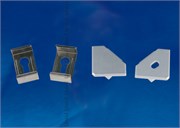 UFE-N04 SILVER A POLYBAG Набор аксессуаров для алюминиевого профиля. Крепежные скобы (4 шт., сталь) и заглушки (4 шт., пластик). Цвет серебро. ТМ Uniel UL-00000624
