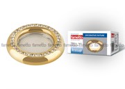 DLS-V101 GU5.3 GOLD Светильник декоративный встраиваемый ТМ "Fametto", серия "Vernissage". Без лампы, цоколь GU5.3. Металл, цвет золото. Отделка стразами. Литой. 10722