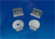 UFE-N07 SILVER A POLYBAG Набор аксессуаров для алюминиевого профиля. Крепежные скобы (4 шт., сталь) и заглушки (4 шт., пластик). Цвет серебро. ТМ Uniel UL-00000627