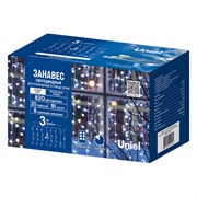 ULD-C3030-820/DTA/RC WH IP44 Занавес светодиодный, 3х3м. 820 светодиодов. Белый свет. Пульт ДУ (в/к). Провод прозрачный. TM Uniel UL-00014198