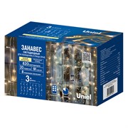 ULD-C3030-820/DTA/RC WW IP44 Занавес светодиодный, 3х3м. 820 светодиодов. Теплый белый свет. Пульт ДУ (в/к). Провод прозрачный. TM Uniel UL-00014197