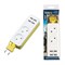 S-CT2-1,5U WHITE/GREEN Удлинитель серии Travel, шнур 1,5м., 2 гнездa, 10A, б/з, 4USB(2,1A). Белый с салатовым. ТМ Uniel UL-00011134 - фото 73602