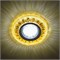 DLS-L141 GU5.3 GLASSY/GOLD Светильник декоративный встраиваемый, серия Luciole. Без лампы, цоколь GU5.3. Доп. светодиодная подсветка 3Вт. Стекло. Зеркальный/светло-желтый. ТМ Fametto UL-00003878 - фото 75126