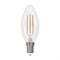 LED-C35-5W/4000K/E14/CL/SLF Лампа светодиодная. Форма "свеча", прозрачная. Белый свет (4000K). ТМ Volpe UL-00008325 - фото 76358