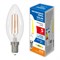 LED-C35-5W/4000K/E14/CL/SLF Лампа светодиодная. Форма "свеча", прозрачная. Белый свет (4000K). ТМ Volpe UL-00008325 - фото 76359