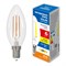 LED-C35-6W/3000K/E14/CL/SLF Лампа светодиодная. Форма "свеча", прозрачная. Теплый белый свет (3000K). ТМ Volpe UL-00008328 - фото 76383