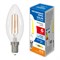 LED-C35-6W/4000K/E14/CL/SLF Лампа светодиодная. Форма "свеча", прозрачная. Белый свет (4000K). ТМ Volpe UL-00008329 - фото 76410