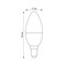 LED-C37-6W/3000K/E14/FR/DIM/SLS Лампа светодиодная, диммируемая. Форма "свеча", матовая. Теплый белый свет (3000K). ТМ Volpe UL-00009225 - фото 76556