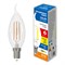 LED-CW35-6W/3000K/E14/CL/SLF Лампа светодиодная. Форма "свеча на ветру", прозрачная. Теплый белый свет (3000К). ТМ Volpe UL-00008336 - фото 76686