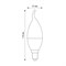 LED-CW37-6W/3000K/E14/FR/DIM/SLS Лампа светодиодная, диммируемая. Форма «свеча на ветру», матовая. Теплый белый свет (3000K). ТМ Volpe UL-00009223 - фото 76816