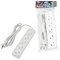 S-CU5-3 WHITE Удлинитель серии Ultra, шнур 3м., 5 гнезд, 10A, б/з. Белый. TM Uniel UL-00009990 - фото 78499