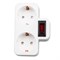 S-GES2-16PB WHITE Разветвитель сетевой с выключателем, с/з. 2 гнезда. 16А, 3500Вт. Белый. ТМ Uniel UL-00011243 - фото 78785