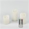 ULD-F055 WARM WHITE RC CANDLE SET3 Фигура светодиодная «Свеча» на батарейках 2AA (не в/к), в составе набора из 3 штук. Диммируемые. 1 светодиод. Теплый белый свет. Пульт ДУ (в/к). TM Uniel UL-00008623 - фото 83161